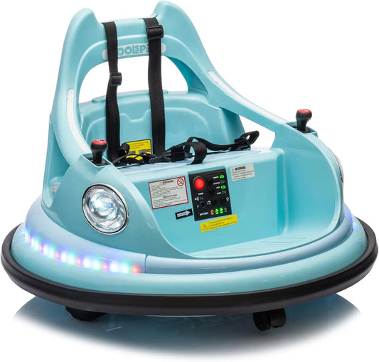12V Bumper Car for Kids Bumper Car for Toddlers W/Remote Control Electric Ride On Car with LED Lights & 360 Degree Spin