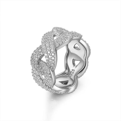3CT D-Color Moissanite Ring S925 Silver 0.03UM 18K Thick Gold Plated Braided Design Jewelry
