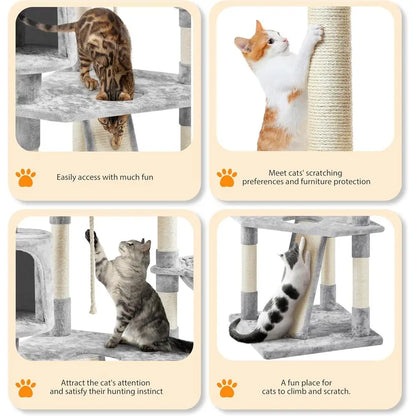 79 inches Cat Tree Multi-Level Cat Tower with Scratching Post Indoor Cat Condo Pet Stand Play House urniture Kitten Kitty Activi