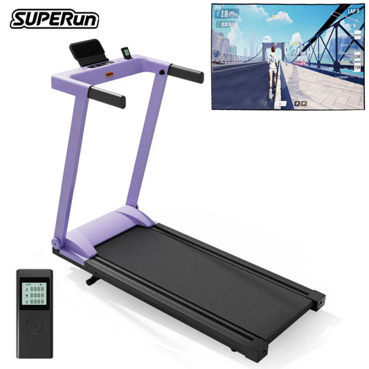 Superun Treadmills for Home with Incline and Handles, 3.5 HP Foldable Walking Pad Treadmill 350 LBS Weight Capacity for Small Spaces, Folding Running Machine with Smart APP