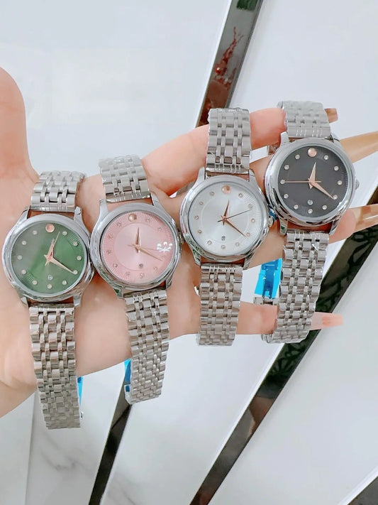 Women Watches Trend Elegant Fine Steel Original Brand Quartz Wristwatch for Lady Waterproof Scale Date Fashion Dress