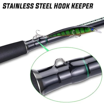 2Piece Conventional Fishing Rod and Reel Combo for Catfish Salmon Steelhead Striper and Bass with Comfortable EVA NonSlip Grips