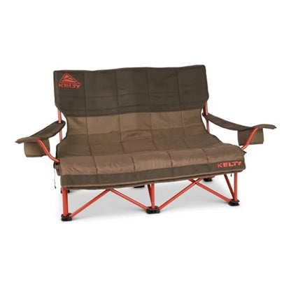Low Loveseat Nest TwoPerson Camping Chair with 2 Removable Blankets Lower to the Ground Design Slight Recline for Comfort Insul