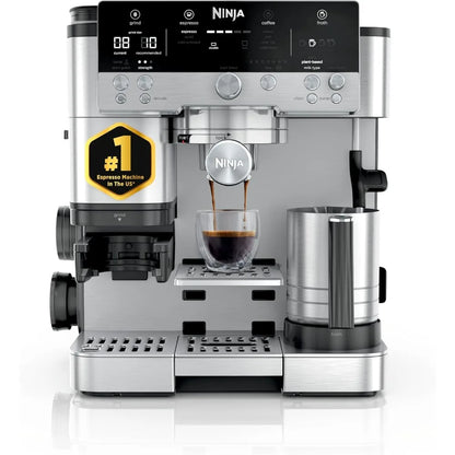 Ninja Luxe Café 3-in-1 Espresso, Drip Coffee and Cold Brew Machine | Intergrated Coffee Grinder, Milk Frother, Assisted Tamper &