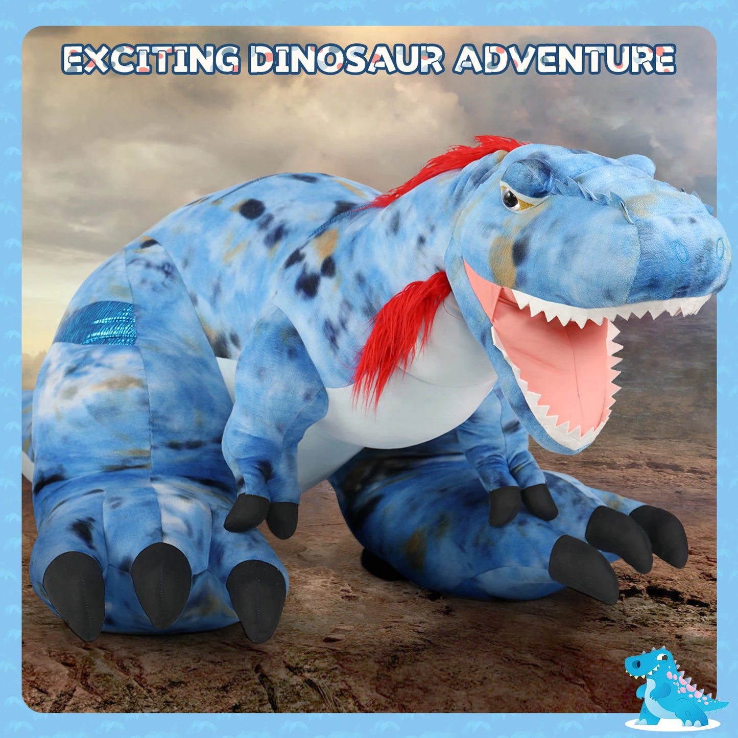 MorisMos 9.1ft Extra Large T-Rex Plush Toy - Stuffed Animal Dino for Dinosaur Party Favors - Gift for Boys & Girls Every Age