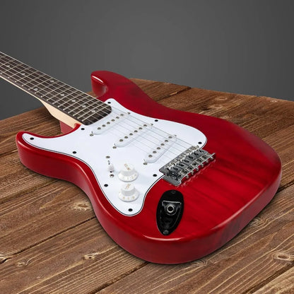 Left Hand 36 Inch Electric Guitar and Kit for Lefty with 3/4 Size Beginners Guitar Amp Six Strings Two Picks Shoulder Strap Dig