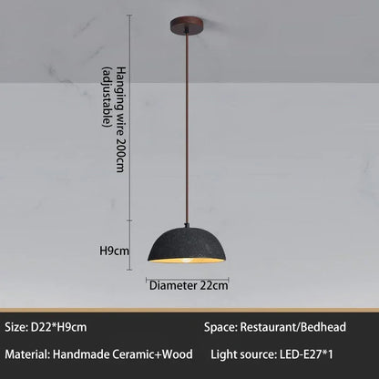 Classical Ceramic Pendant Light Coffee Shop Light Shop Lighting Tea Room Bar Table Lamp Retro LED Wooden Small Chandelier