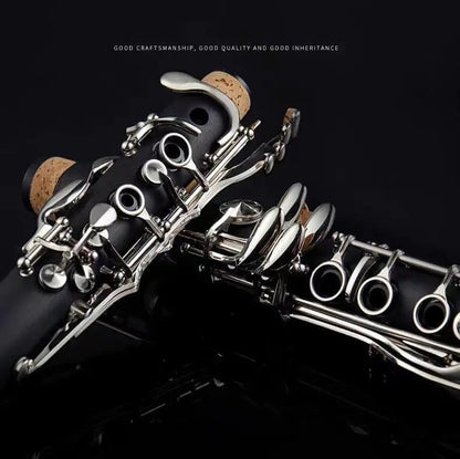 Bb Student Clarinet with 10 Reeds, Stand, Hard Case, and Cleaning Cloth for Professional Use