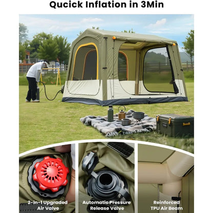 Inflatable SUV Tents for Camping, Pop Up Car Tent, Large SUV Tent Attachment for Camping, 2 in 1 Inflatable Tents Attach to Back