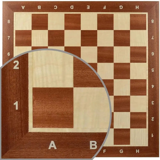 Professional Tournament Wooden Chess Boards, No. 6 - Inlay (2.25', Notation)