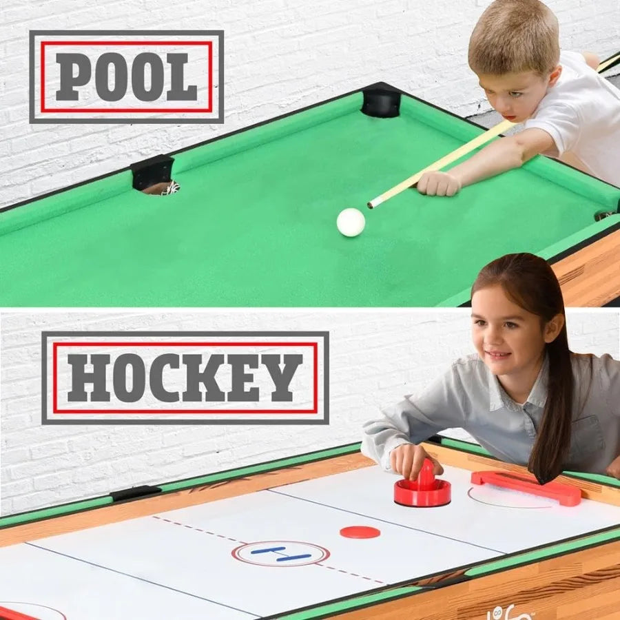 4in1 Multi Game Table 48 Sports Arcade with Accessories Ping Pong Air Hockey Pool Billiards Soccer Foosball All in One Indoor O