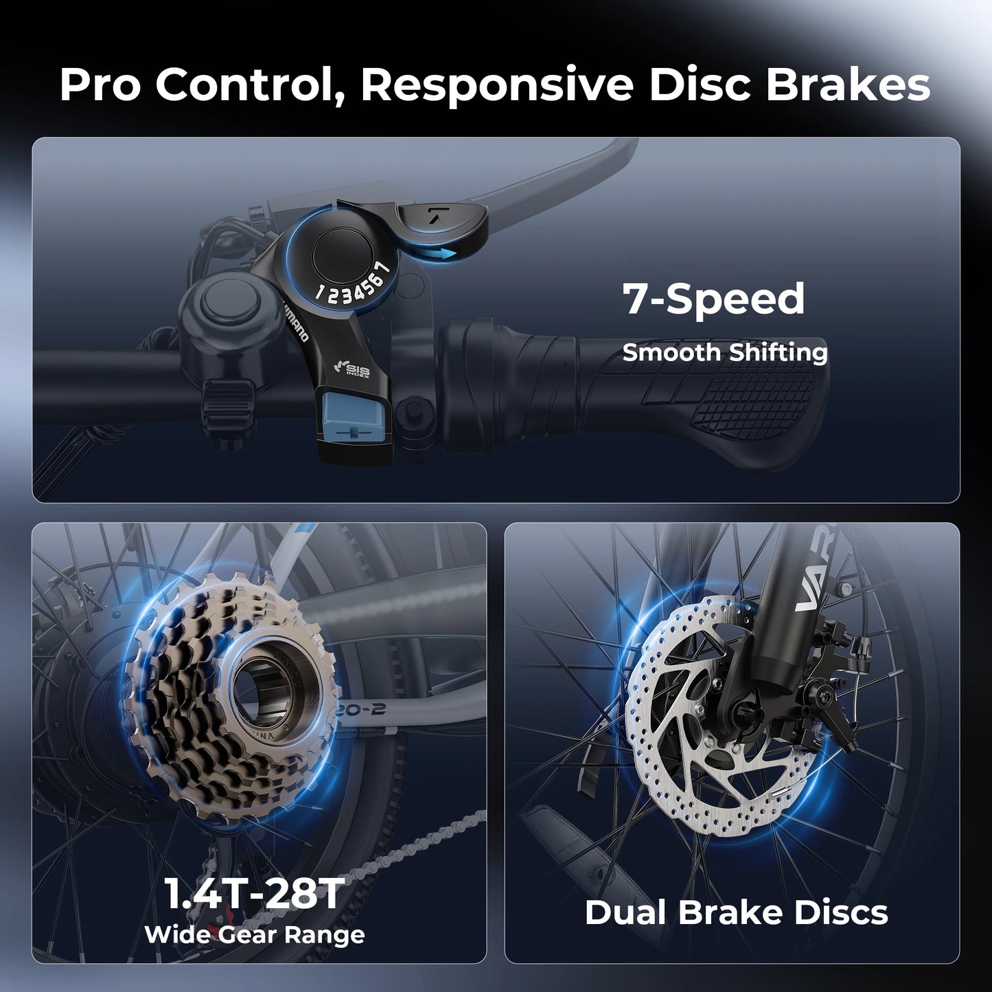 【1 Year Warranty】 Varun C20-2 Adult Electric Bike, 500W Peak Power, 36V 7.8Ah Battery, 20" Tire City E-bike, 20MPH, Ebike UL2849