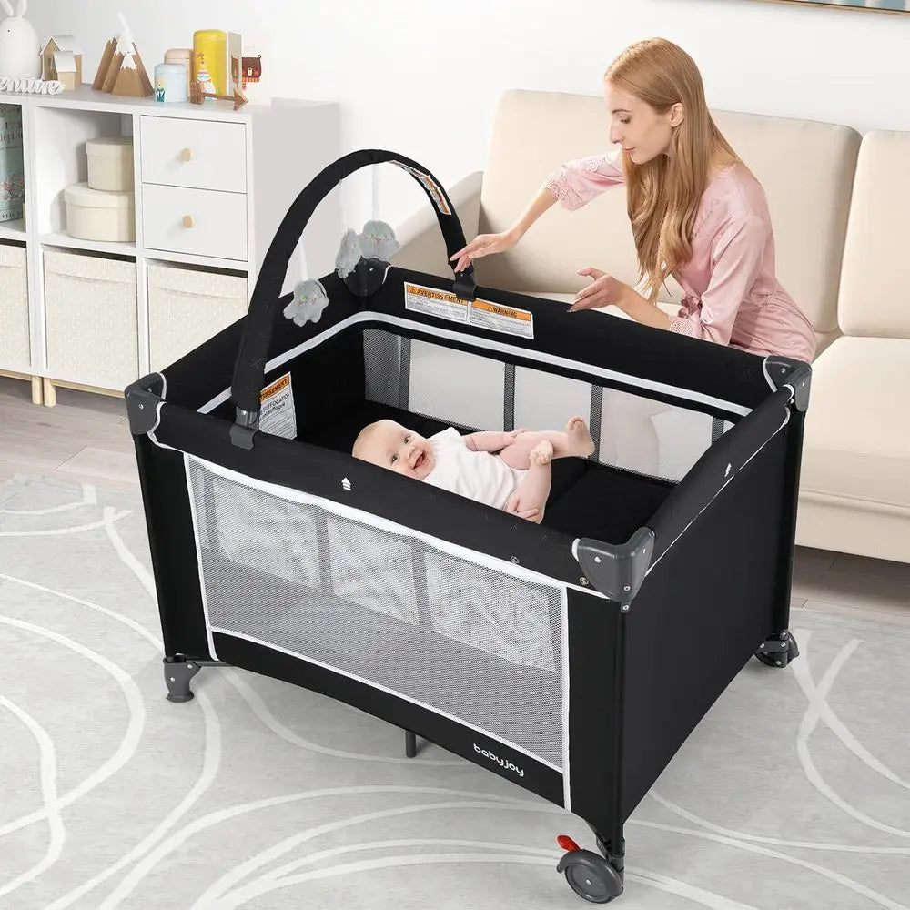 Portable 3-in-1 Playard: Travel Crib, Bassinet, and Changing Table for Babies & Toddlers