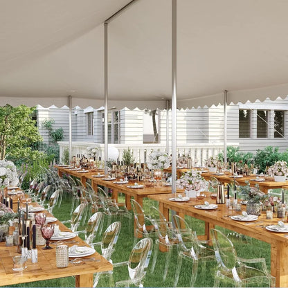 20x40 Party Tent Heavy Duty Waterproof | Large Wedding Tent for 120 People, Fire Retardant PVC Canopy with 3 Reinforced Poles,