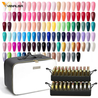 New 120 Fashion Color 12ml Venalisa Gel Polish Enamel Varnish Gel Polish For Nail Art Design Whole Set Nail Gel Lacquer Kit