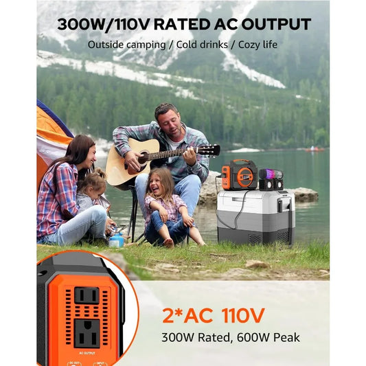 Solar Powered Generator 300W Rated Portable Solar Generator Power Station with Solar Panels 40W Included 220Wh Sola Power Bank