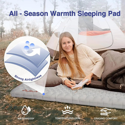 Ultralight Insulated Sleeping Pad 7.2 R, Inflatable Camping Mat 70.9 × 23.6in