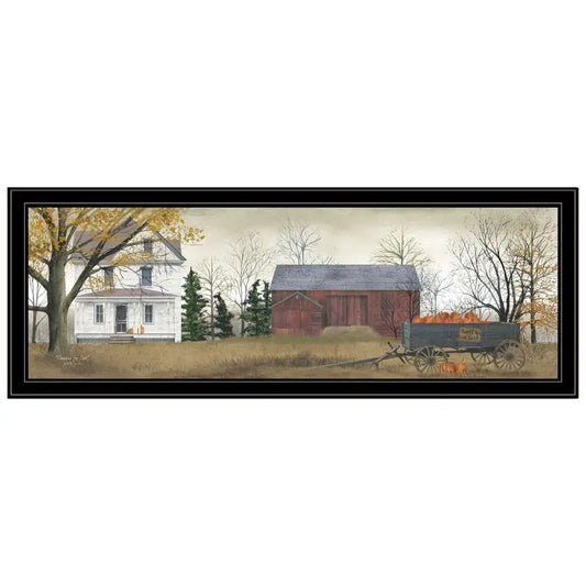 Framed "Pumpkins for Sale" Wall Art, Modern Decor Print for Living Room, Bedroom & Farmhouse Wall Decoration by Artist Billy