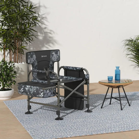 Portable Adjustable Ice Fishing Chair with Rod Holder and Cooler for Outdoor Adventures
