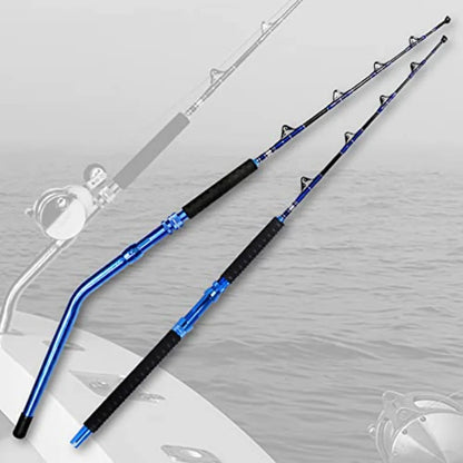 2Piece Saltwater Offshore Heavy Bent Straight Butt Trolling Rod Fishing Roller Rod Conventional Boat Deep Sea Fishing P