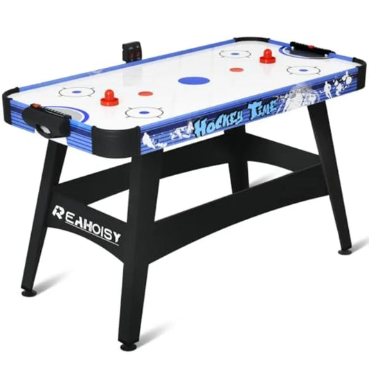 58" Air Hockey Table Indoor Powered Air Hockey Game Table with 2 Pucks 2 Pushers Stronger Motor Digital LED Scoreboard in Blue f