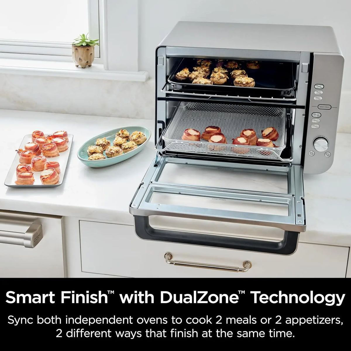 Large Capacity 12-in-1 Countertop Oven and Air Fryer, XL Size, Stainless Steel, Cooks Air Fry, Bake, Broil, Reheat, and Pizza