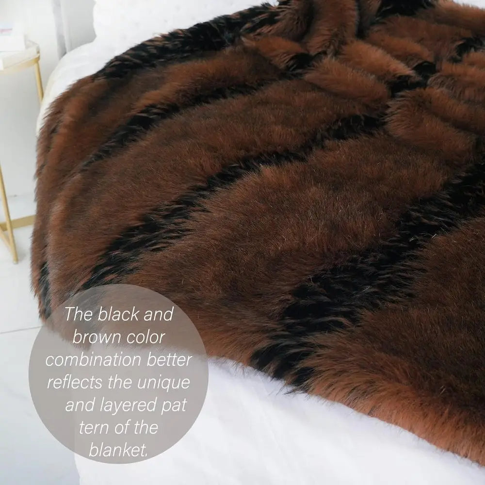 Faux Fur Blanket Luxury Fur Throw Blanket Sofa Fluffy Blanket Super Warm Elegant Cozy Fuzzy Throw Blankets for Couch, Armchair a