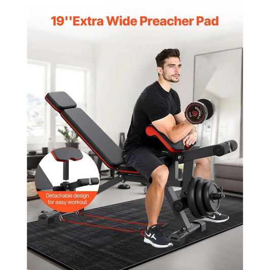 Ye Adjustable Weight Bench & Sit-up Bench for Home Gym Strength Training Workout