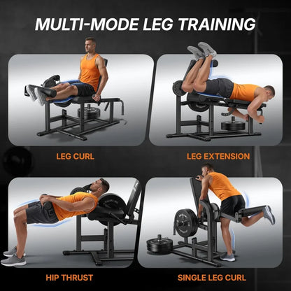 Leg Extension & Hamstring Curl Machine, Seated Extension and Lying for Home Gym, Workout Equipment with 24-Position Adjustment