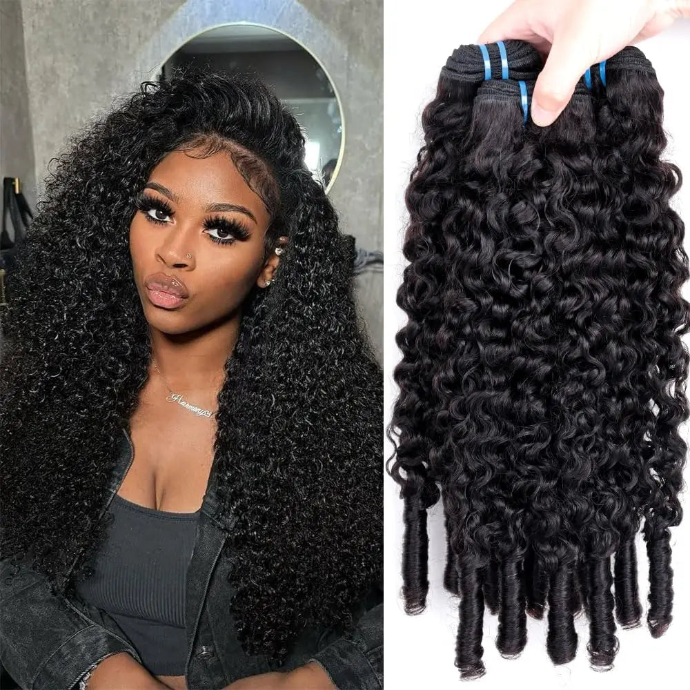 34 36 38 40 Inches Burmese Curly Human Hair Bundles Black Color Wavy Raw Virgin Hair Weave Extensions Human Hair 3/4 Bundles