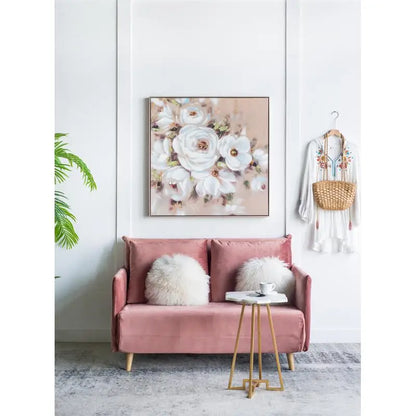 36x36 Square Framed Wall Art - Flower Canvas Print for Home Decor in Living Room, Kitchen, Foyer, Office