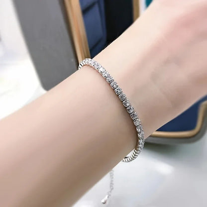 One piece of 925 silver men's tennis bracelet with a 4.4-carat morganite gemstone, stylish women's jewelry, perfect for birthday