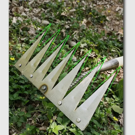 5-Tooth Garden Weeding Hoe and 6-Tooth Rake - Premium Agricultural Tools for Efficient Weed Removal