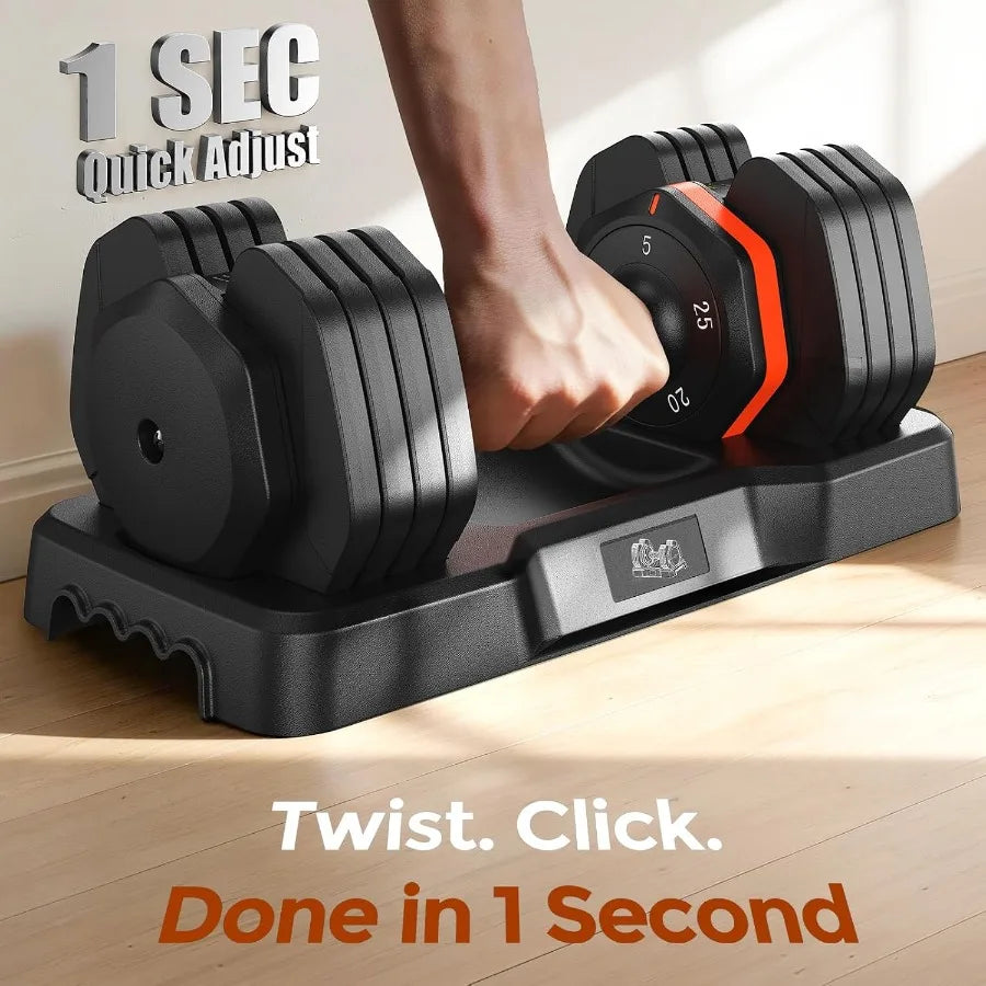 2 in 1 Weight Bench and Dumbbell Sets for Home Gym, 660LBS Capacity Workout Bench with Adjustable Dumbbell Set of 2, 25LBS Pair