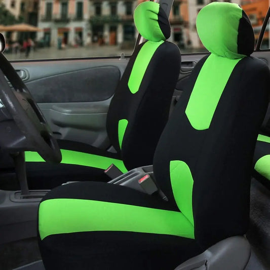 Automotive Seat Covers Full Set Green Protector Rear Solid Bench, Car Flat Cloth Seat Cover Universal Fit for Cars and Vans Inte