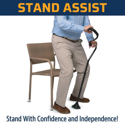Adjustable Self-Standing Walking Cane with Ergonomic Forearm Grip for Enhanced Stability and Support