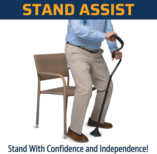 Adjustable Self-Standing Walking Cane with Ergonomic Forearm Grip for Enhanced Stability and Support