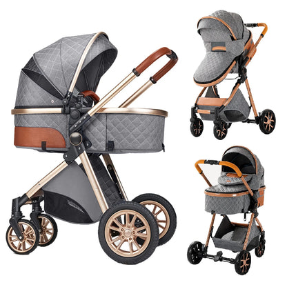 Baby Stroller 3-in-1 Lightweight stroller Travel System Multifunctional Pram with Aluminum Frame Compact Stroller for Newborn