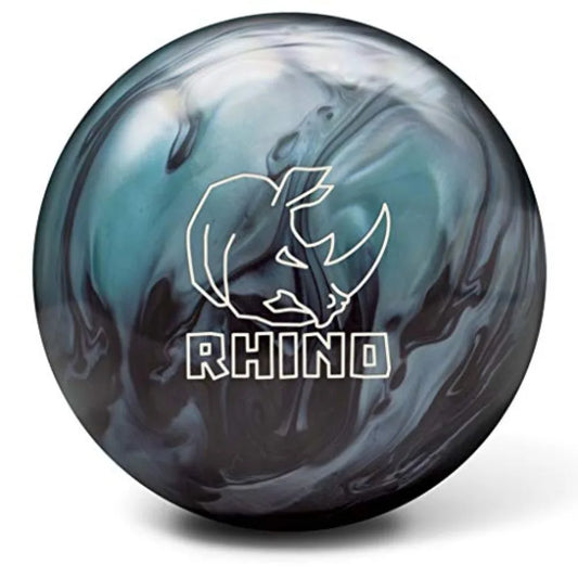 Brunswick Rhino Reactive PRE-DRILLED Bowling Ball in Metallic Blue/Black for Advanced Performance on Oily and Medium Oil Lane C