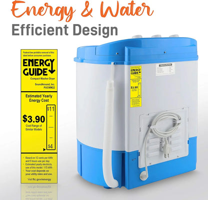 Portable 2-in-1 Washing Machine & Spin-Dryer, Top-Loading, Energy-Efficient, No Plumbing Needed, 2FT Drain Hose