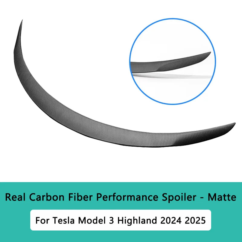 Model Y Juniper Spoiler for Tesla Model 3 Highland Real Carbon Fiber Spoiler High Performance Rear Trunk Tail Wing Car Accessory