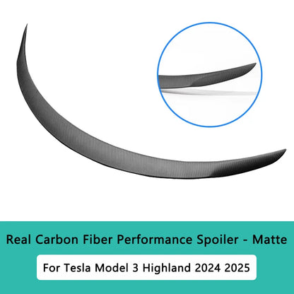 Model Y Juniper Spoiler for Tesla Model 3 Highland Real Carbon Fiber Spoiler High Performance Rear Trunk Tail Wing Car Accessory