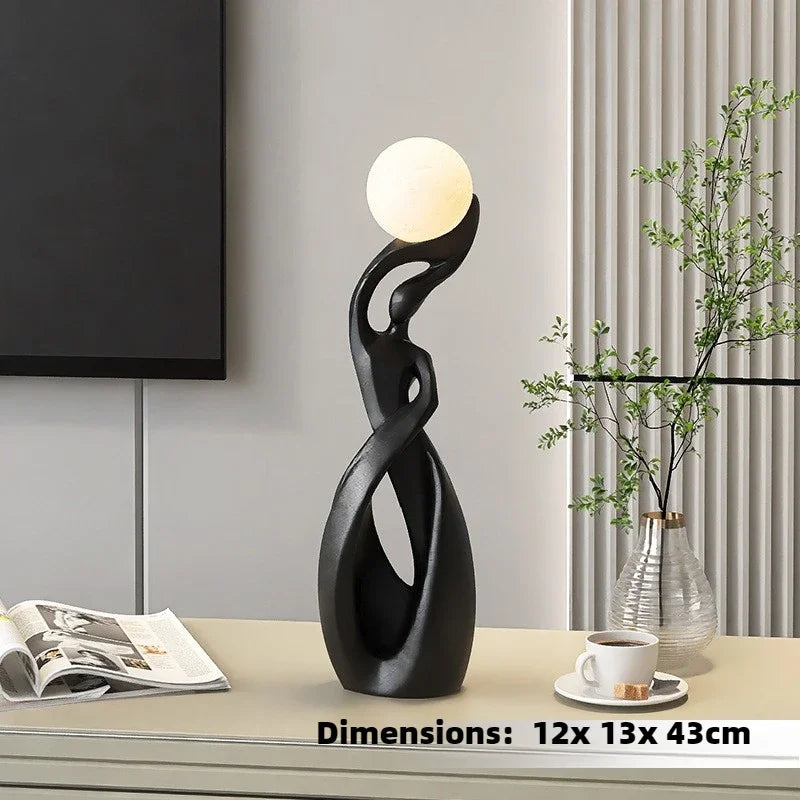 NEW Home Decoration Art Light Luxury Creative Living Room TV Cabinet Floor Decoration Night Glow Resin Sculpture LED Floor Lamp