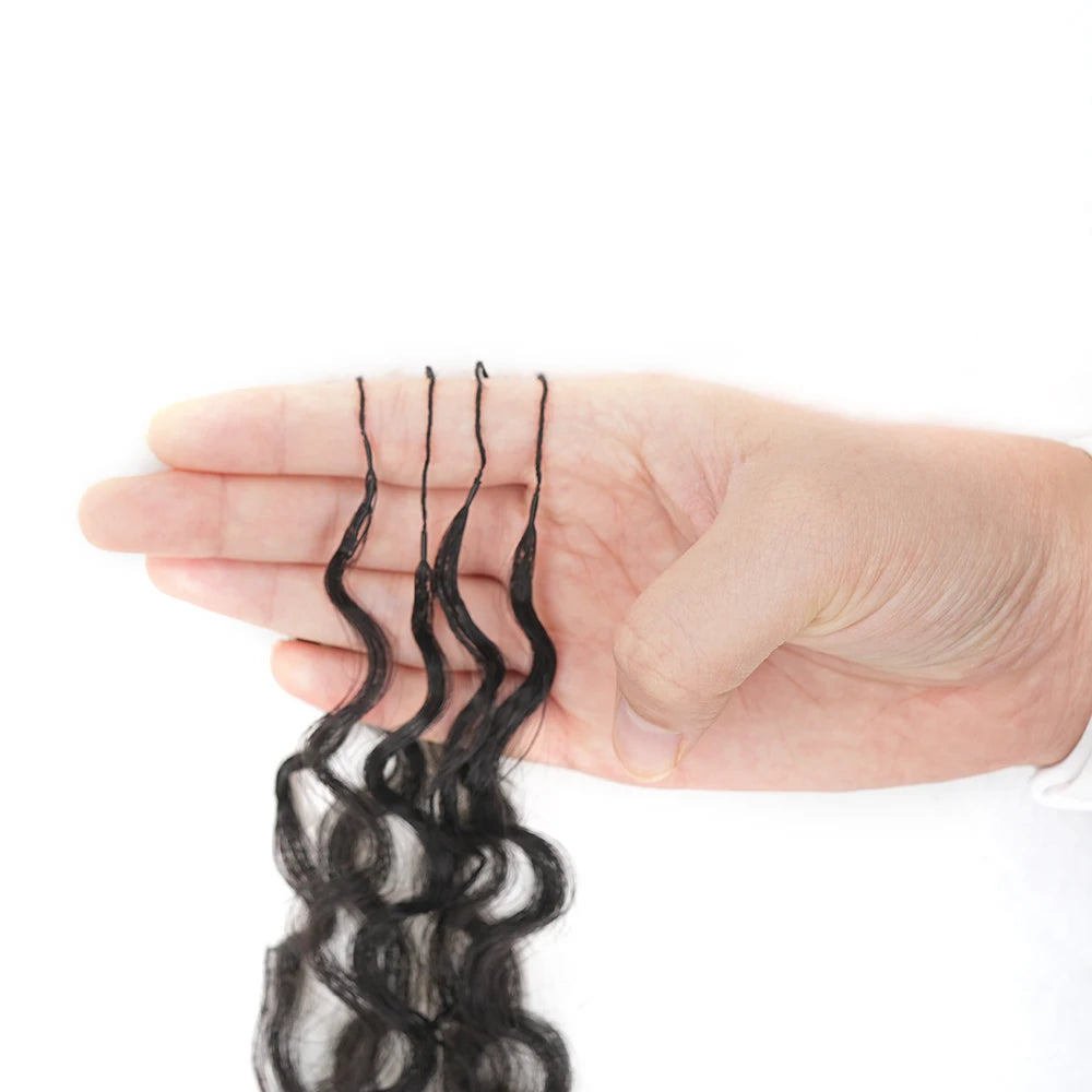 Burmese Curly Feather Crochet Human Hair France Curly Pre-Separated Knotless Crochet Human Hair Extensions With Loop For Braidin  Crochet Human Hair Extensions Burmese Pixie Curls Crochet Hair