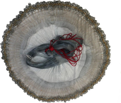 Heavy-Duty Cast Fishing Net with Zinc Sinkers, 6ft/10ft Radius, 3/8inch Mesh for Freshwater and Saltwater