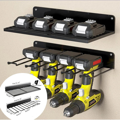 Power Tool Storage Rack Wall-mounted Hardware Screwdriver Wrench Drill Heavy Duty Thicken Shelf for Workshop Metal Tool