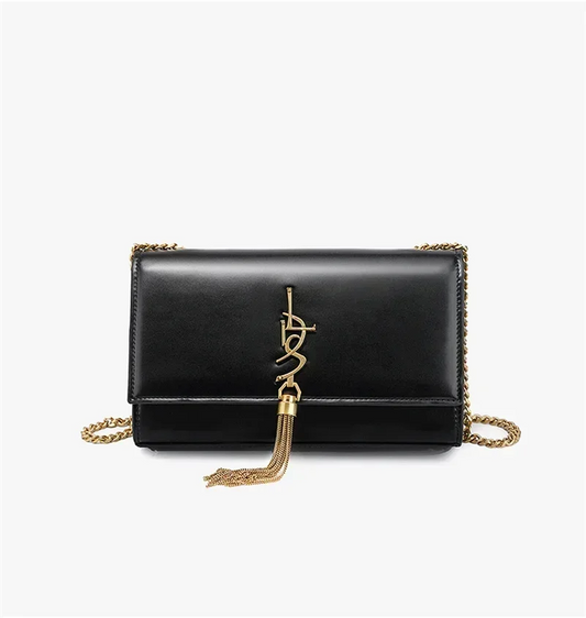 Designer 2024 new fashionable single shoulder diagonal chain bag trendy tassel commuting small square bag BY6