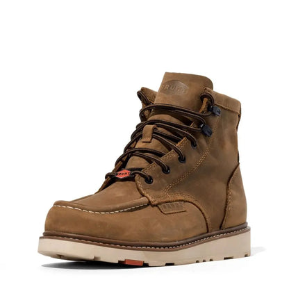 Marin Unlined Comp Toe Brown 6 Lightweight Safety Toe Wedge Work Boot EH Rated Slip Oil Resistant Adjustable Width System