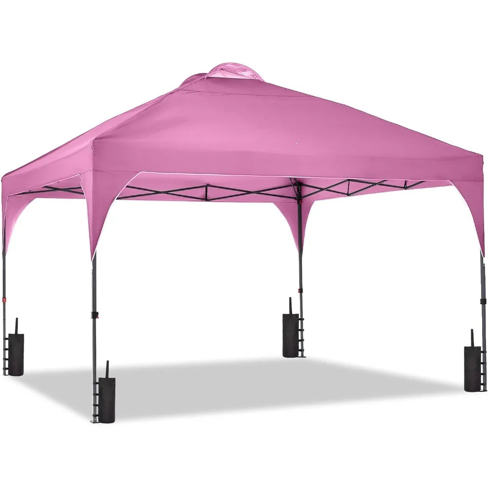 12x12 Pop-Up Outdoor Canopy Tent, Portable Sunshade, Ideal for Gardens/Outdoor Settings/Wedding Parties & Events, Pink Edition.