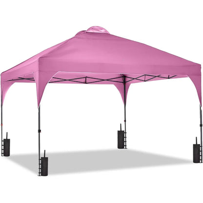 12x12 Pop-Up Outdoor Canopy Tent, Portable Sunshade, Ideal for Gardens/Outdoor Settings/Wedding Parties & Events, Pink Edition.
